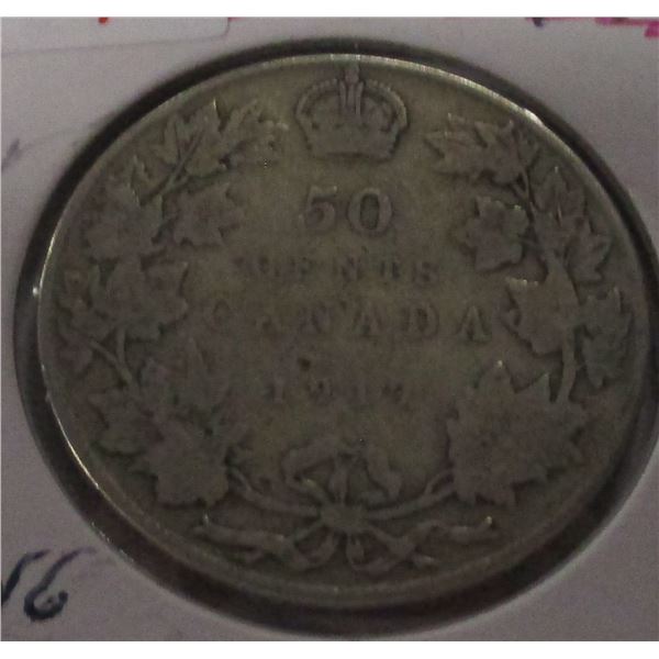 1919 CANADA KING GEORGE V SILVER HALF DOLLAR