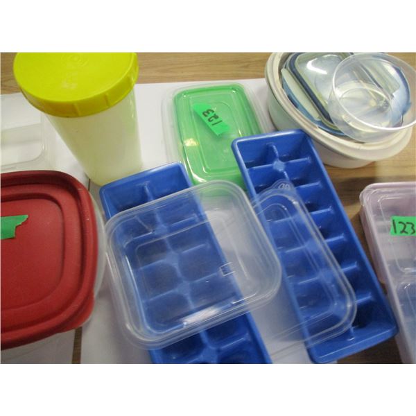 BOX C/W PLASTIC STORAGE CONTAINERS, ETC