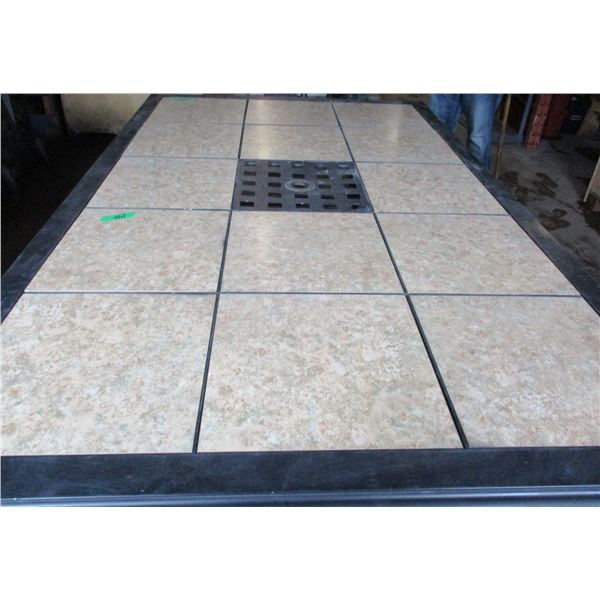 TILE TOP PATIO TABLE (APPROX. 66" X 42")