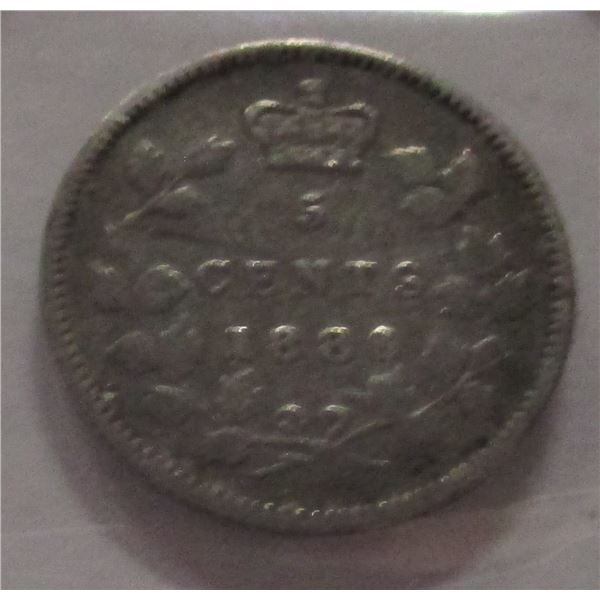 1888 CANADA VICTORIAN SILVER FIVE CENT