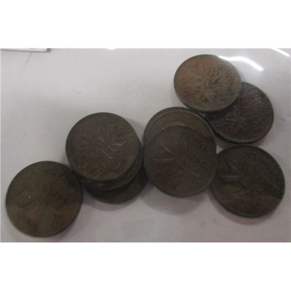 1941 CANADA KING GEORGE VI LOT OF 10 LAST OF CANADA PENNIES