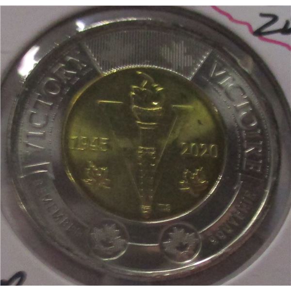 1945 - 2020 PROOF CANADA VICTORY WORLD WAR TOONIE