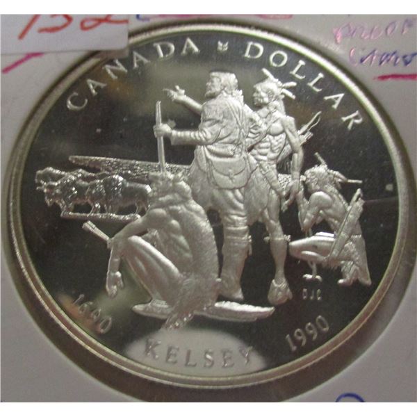 1990 PROOF CAMEO CANADA SILVER DOLLAR