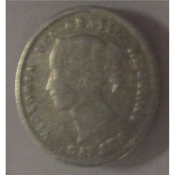 1900 CANADA VICTORIAN SILVER FIVE CENT