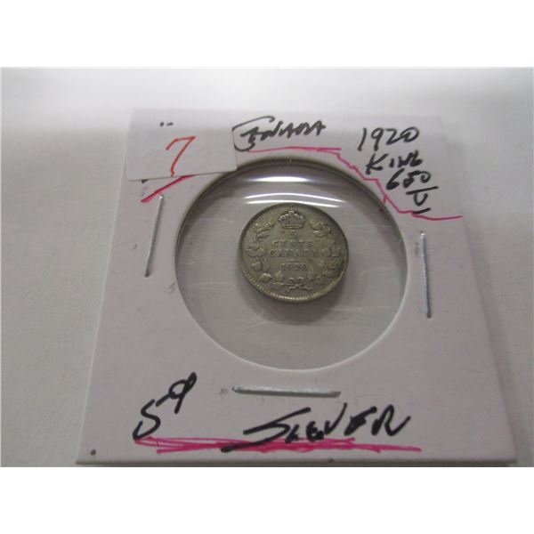 1920 CANADA KING GEORGE V SILVER FIVE CENT