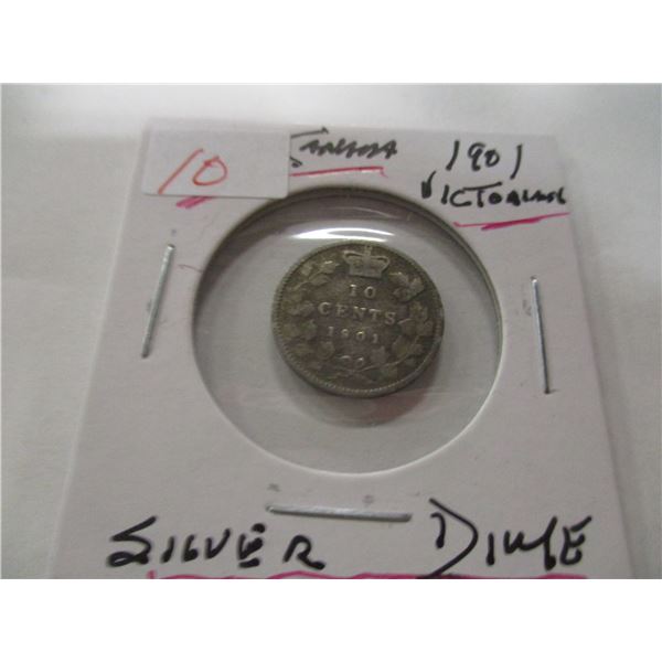 1901 CANADA VICTORIAN SILVER DIME