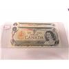 Image 1 : 1973 SET OF SEQUENTIAL SERIAL NUMBER LAST OF CANADA $1 BILLS