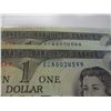 Image 3 : 1973 SET OF SEQUENTIAL SERIAL NUMBER LAST OF CANADA $1 BILLS