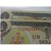 Image 5 : 1973 SET OF SEQUENTIAL SERIAL NUMBER LAST OF CANADA $1 BILLS