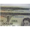 Image 7 : 1973 SET OF SEQUENTIAL SERIAL NUMBER LAST OF CANADA $1 BILLS