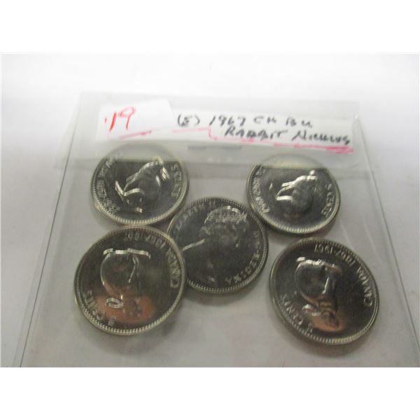 5 - 1967 CH/BU CANADA RABBIT NICKELS