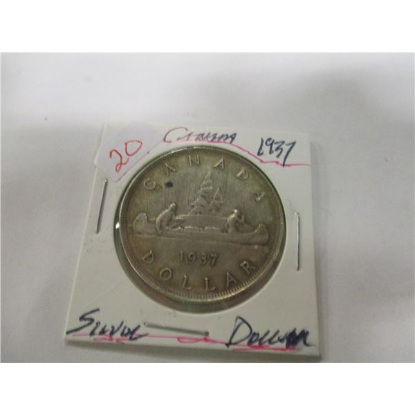 1937 CANADA KING GEORGE VI SILVER DOLLAR