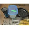 Image 1 : BOX C/W POTS, PANS, RACKING, CUTTING BOARDS, ETC