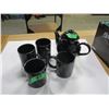 Image 1 : ESTATE:  BLACK TEAPOT & 4 CUPS
