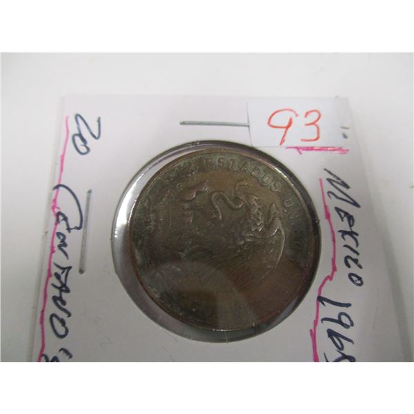 1965 MEXICAN 20 CENTAVO COIN
