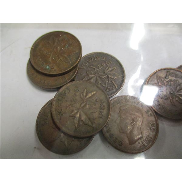 LOT OF 10 - 1942 LAST OF CANADA PENNIES
