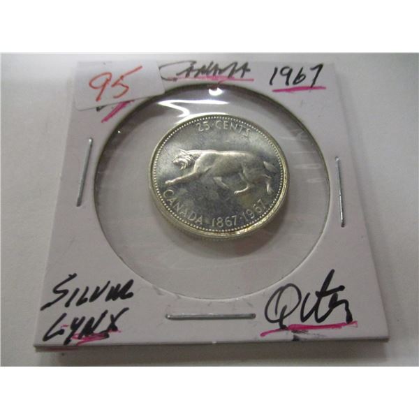 1967 CANADA SILVER LYNX QUARTER