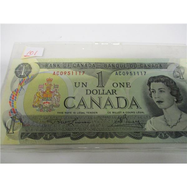 1973 UNCIRCULATED LAST OF CANADA $1 BILL