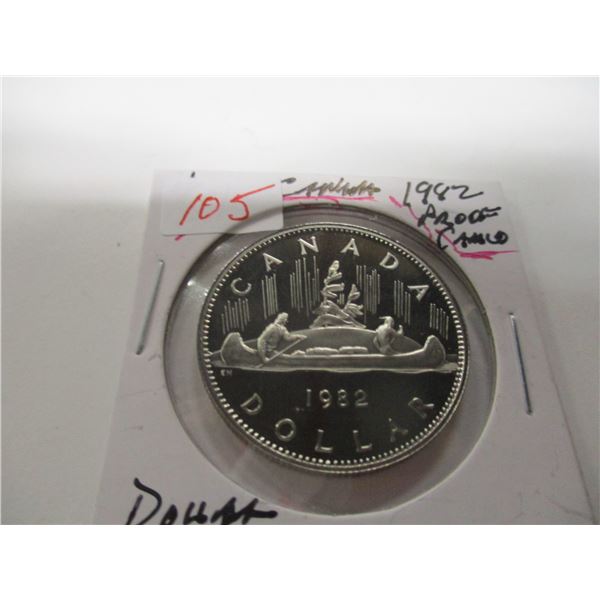 1982 PROOF CAMEO CANADA DOLLAR