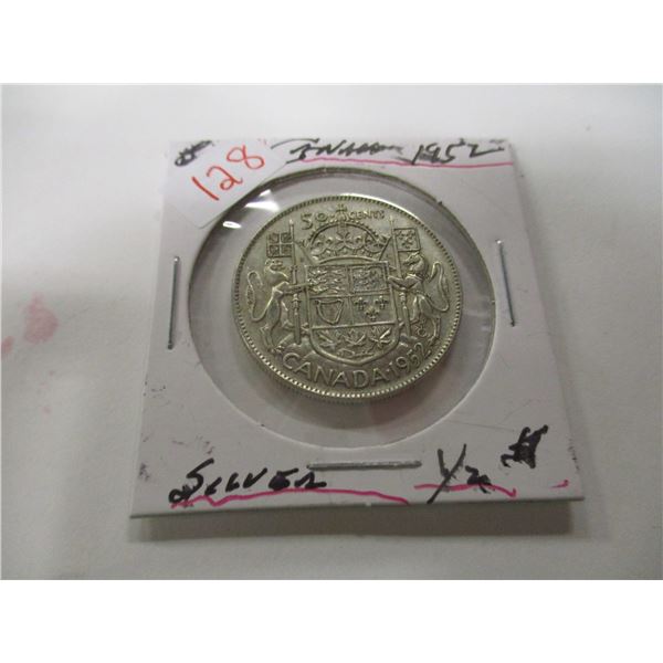 1952 CANADA KING GEORGE VI SILVER HALF DOLLAR