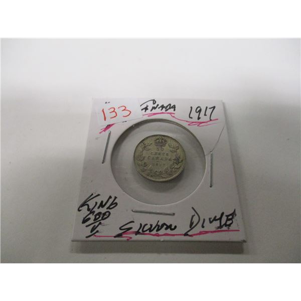 1917 CANADA KING GEORGE V SILVER DIME