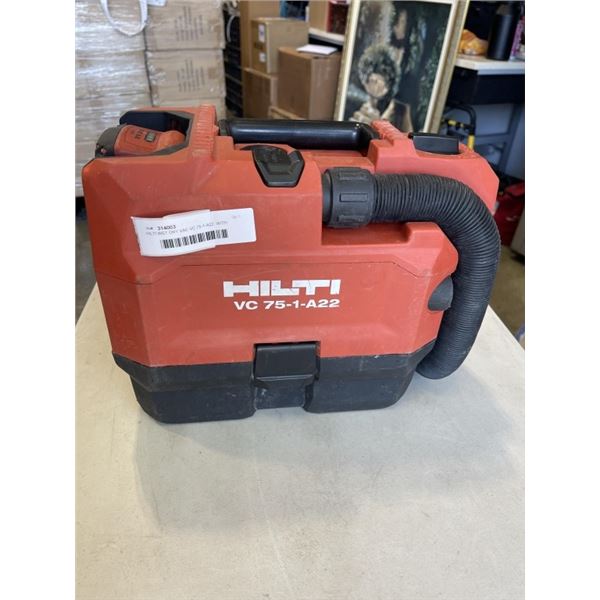 HILTI WET DRY VAC VC 75-1-A22, WITH BATTERY, WORKING