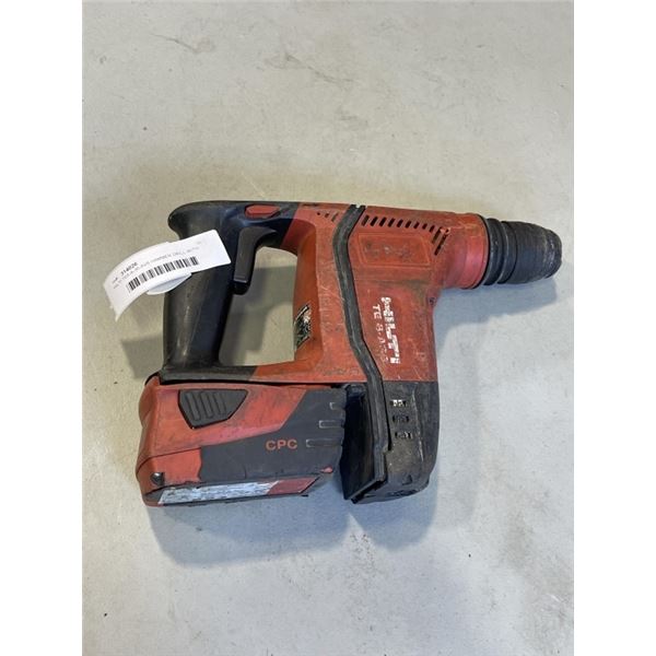 HILTI TE6-A-36-AVR HAMMER DRILL WITH BATTERY, WORKING, NO CHARGER