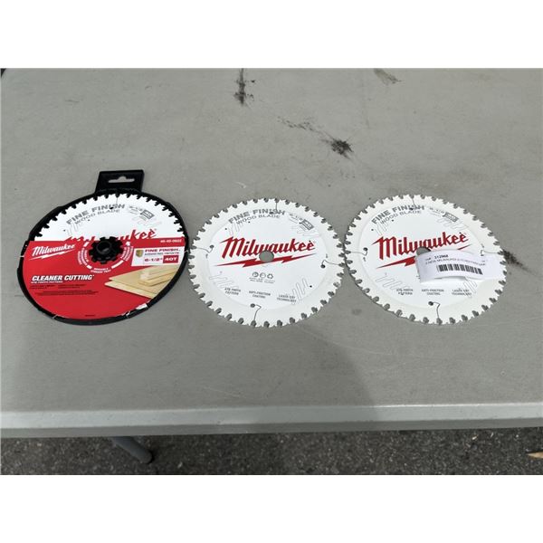 3 NEW MILWAUKEE 6-1/2 INCH FINISH SAW BLADES