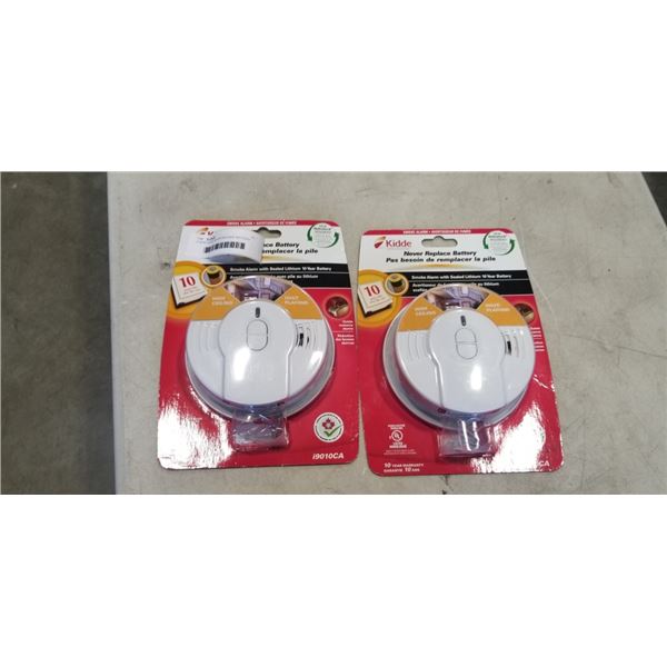 2 NEW KIDDE NEVER REPLACE BATTERY SMOKE ALARMS