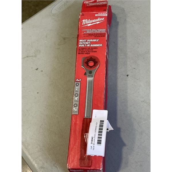 NEW MILWAUKEE LINEMANS HIGH LEVERAGE RATCHETING WRENCH WITH SMOOTH STRIKE FACE