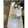 Image 1 : 3 WHITE METAL VINTAGE LIGHT FIXTURES