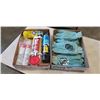 Image 1 : ORIGINAL SUPER GREEN KING GLOVES, AND TRAY OF CAULKING, SPRAY FOAM ETC