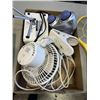 Image 3 : ASSORTED FANS, MASSAGER, BUG ZAPPER AND METAL FIRST AID KIT