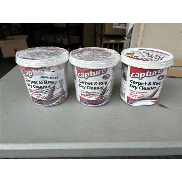 3 BUCKETS OF CAPTURE CARPET & RUG DRY CLEANER