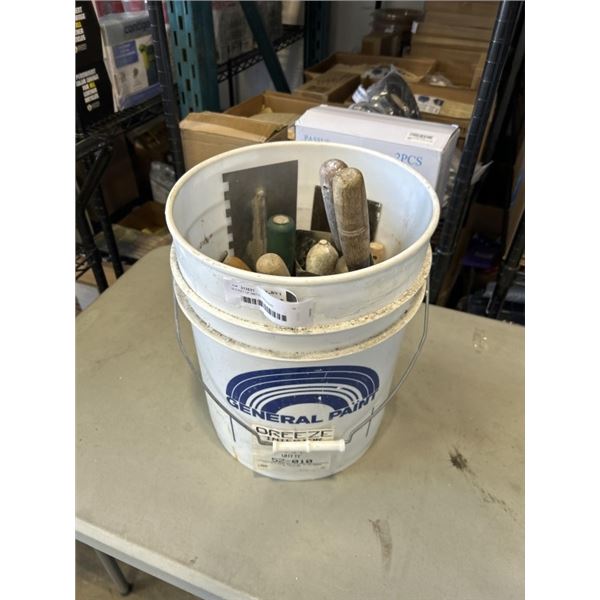 BUCKET OF METAL TROUGHS