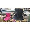 Image 1 : 2 PINK YOUTH CAMP CHAIRS AND ONE BLACK