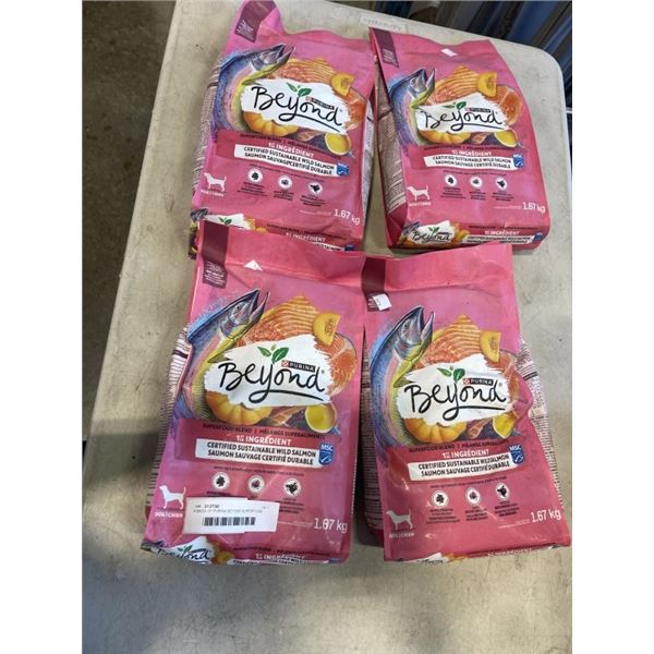 4 BAGS OF PURINA BEYOND SUPERFOOD BLEND ADULT DOG FOOD, B/B JULY 2027