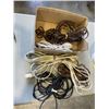 Image 3 : BOX OF EXTENSION CORDS AND TUB OF DRYWALL FILLER