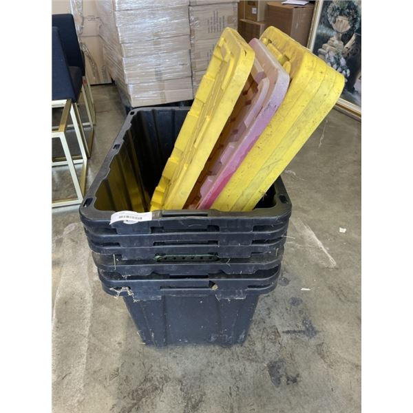 6 HEAVY DUTY STORAGE TOTES WITH LIDS