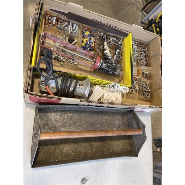 TRAY OF HARDWARE INCLUDING NUTS, SCREWS