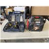 Image 1 : MASTERCRAFT 14 VOLT DRILL WITH TWO BATTERIES AND CHARGER AND MOTOMASTER POWER BOX, UNKNOWN CONDITION