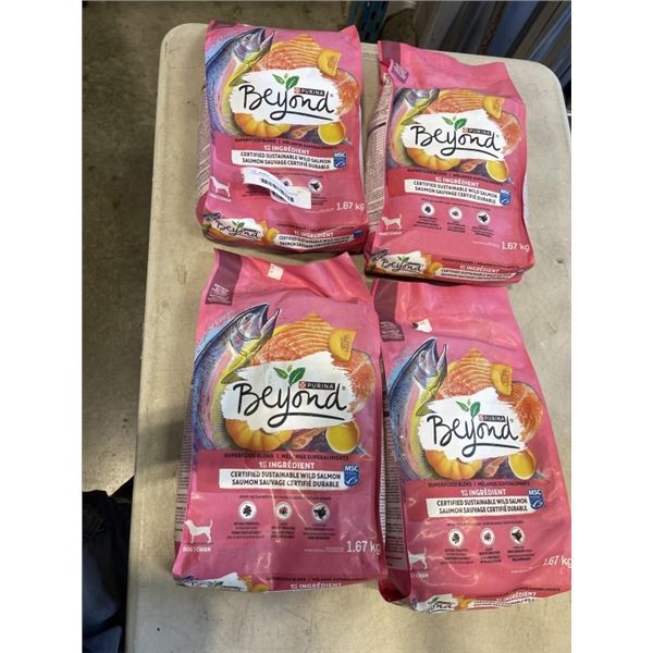 4 BAGS OF PURINA BEYOND SUPERFOOD BLEND ADULT DOG FOOD, B/B JULY 2027