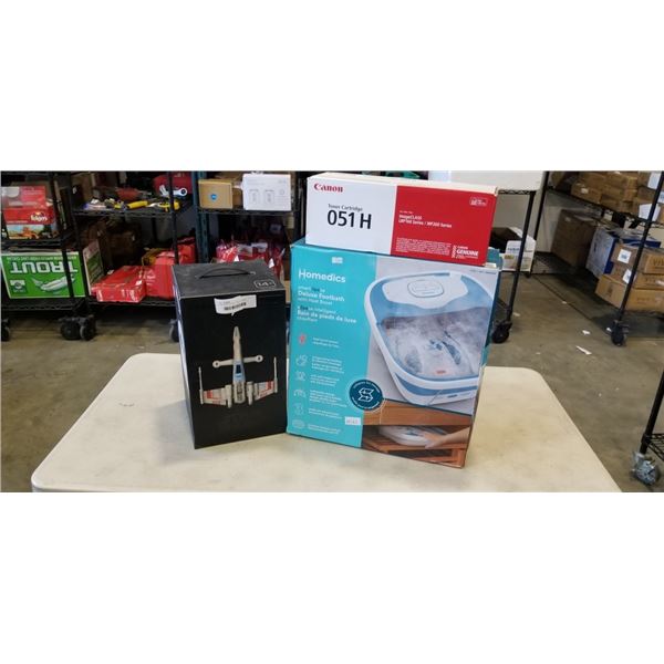 STAR WARS PROPEL, STORE RETURN, FOOT BATH AND NEW TONER CARTRIDGE FOR CANON