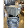 Image 2 : STACK OF 10 HEAVY DUTY STORAGE TOTES WITH BUILT IN LIDS