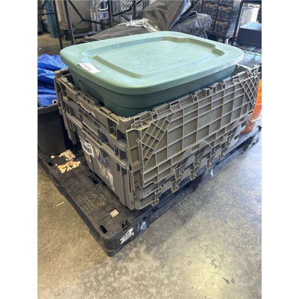 4 STORAGE TOTES WITH LIDS