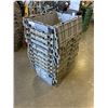 Image 2 : STACK OF 10 HEAVY DUTY STORAGE TOTES WITH BUILT IN LIDS