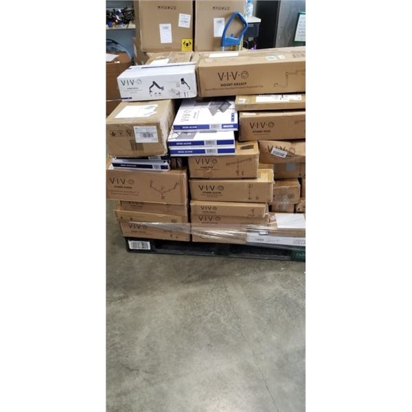 PALLET OF VIVO MOUNTS AND ACCESSORIES