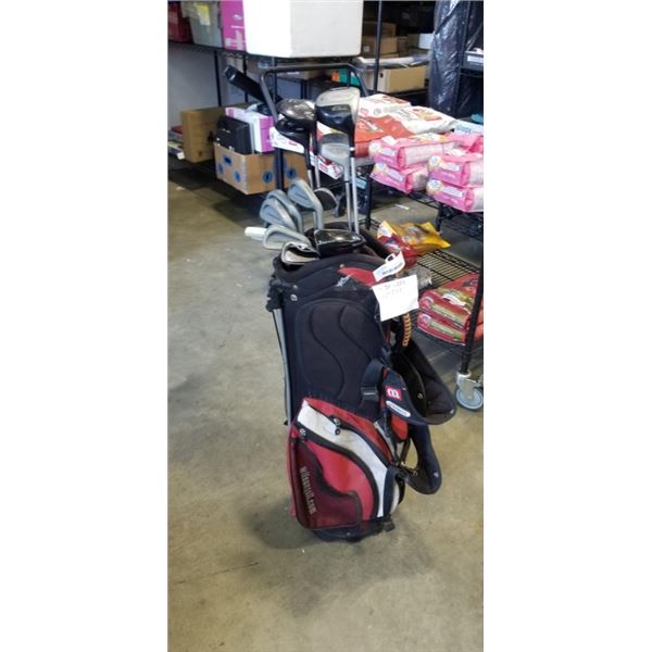 ASSORTED GOLF CLUBS IN WILSON BAG