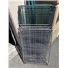 Image 2 : WIRE METAL RACKING, 3 GREEN AND 3 CHROME SHELVES AND SET OF GREEN POLES