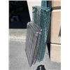 Image 3 : WIRE METAL RACKING, 3 GREEN AND 3 CHROME SHELVES AND SET OF GREEN POLES
